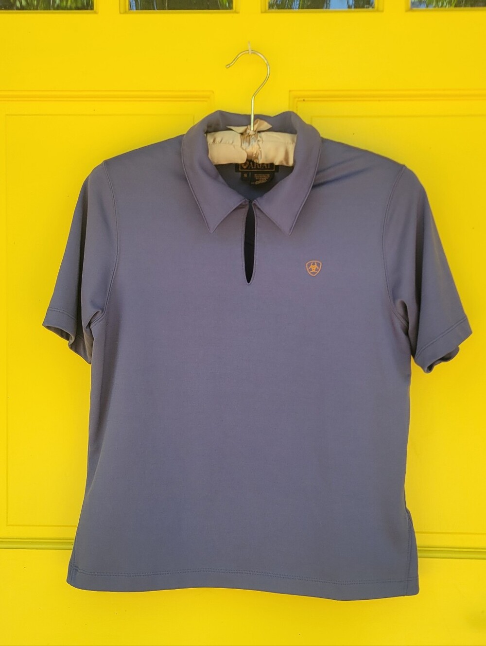 Ariat Coolmax Keyhole Polo Top Small Dusty Slate Blue Equestrian Golfcore